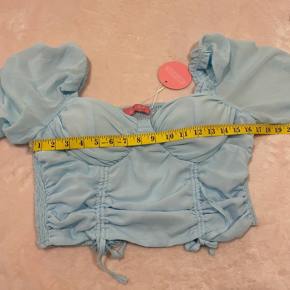 Lilly’s Kloset- My inspiration ruched mesh crop top - Picture 3 of 11